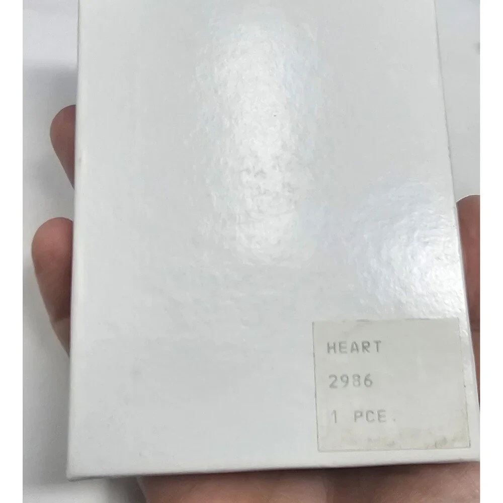 Vintage Amber 24% Lead Crystal Glass Heart Pendant Necklace Made In Germany NIB - Picture 6 of 8